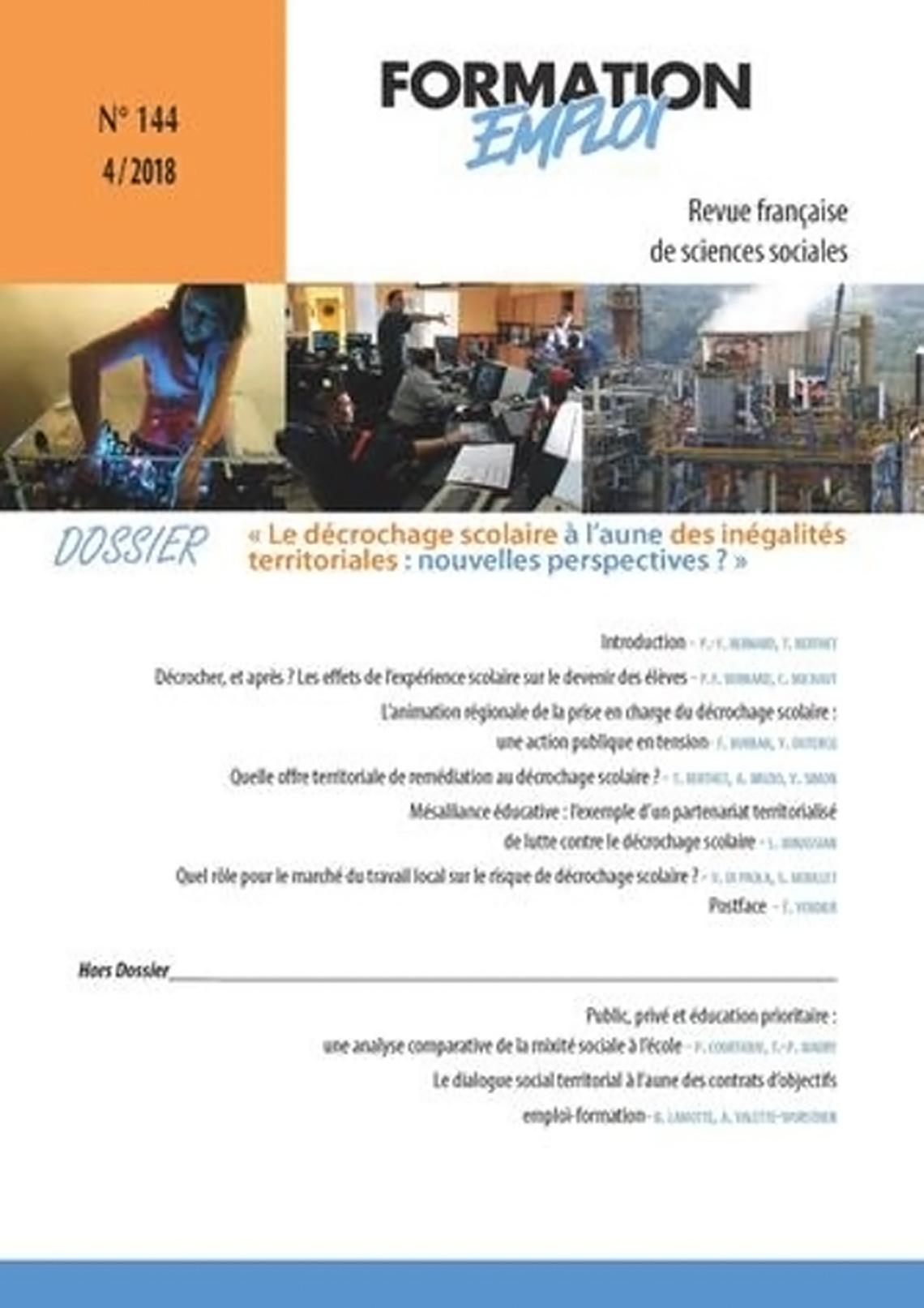 Formation Emploi n°144 vient de paraitre
