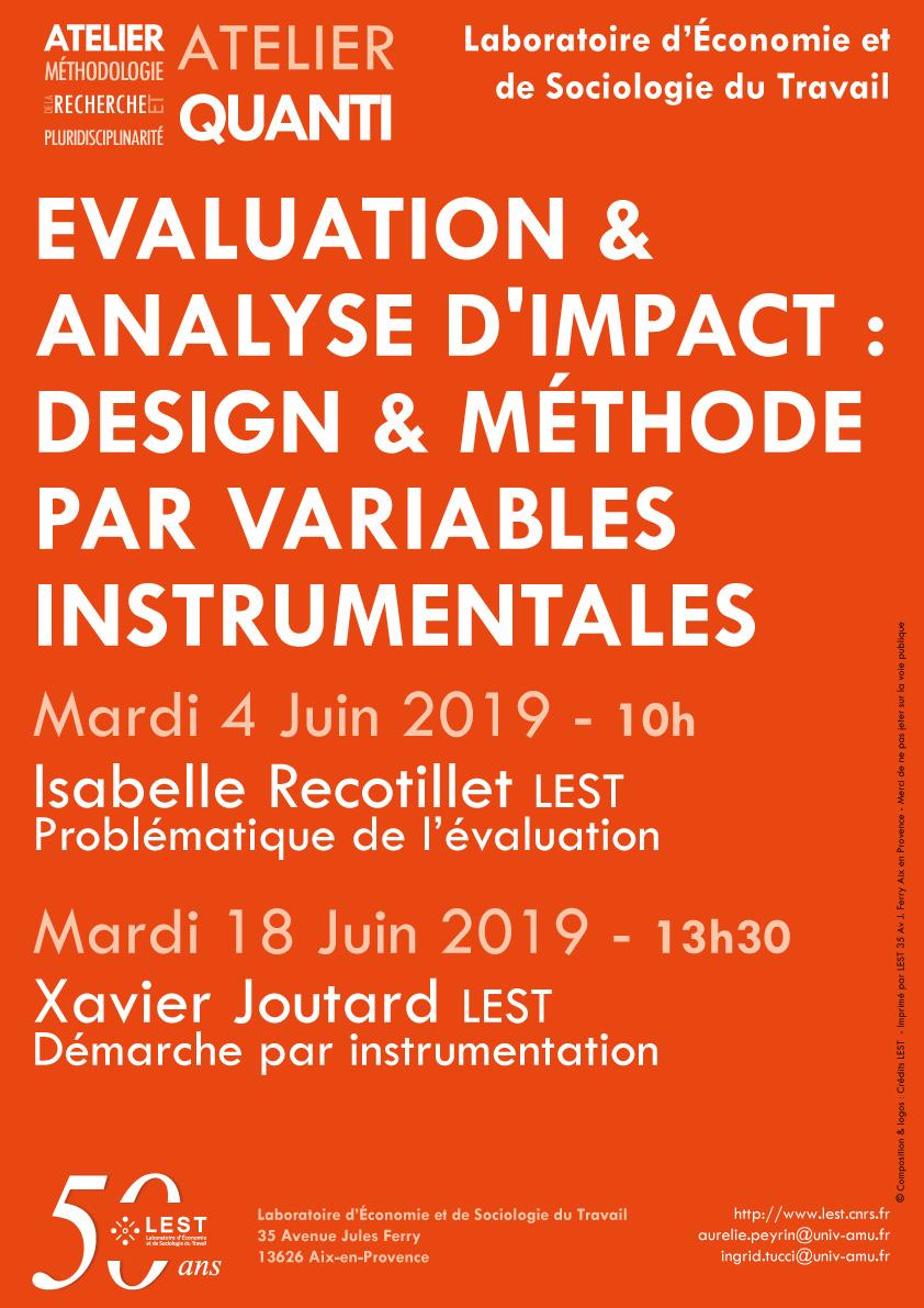 Evaluation et analyse d’impact : design et méthode par variables instrumentales.