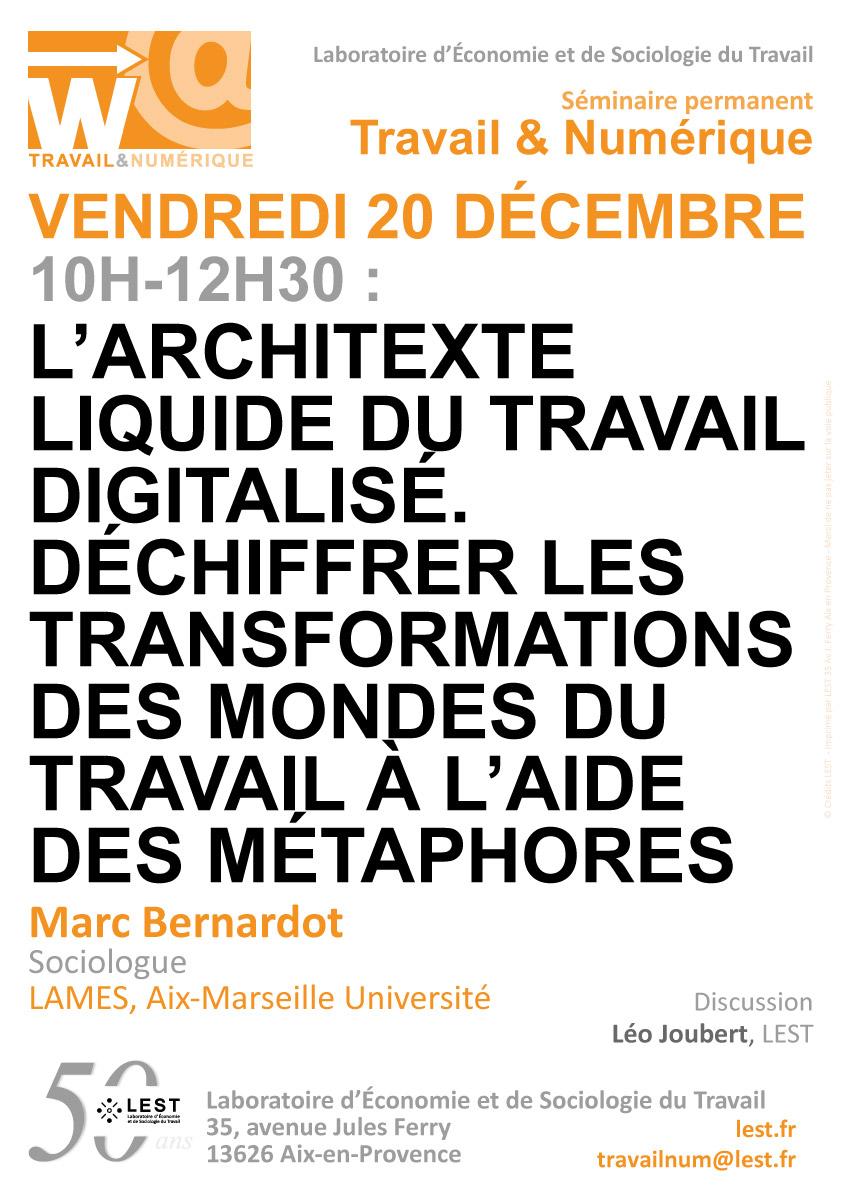 L’architexte liquide du travail digitalisé. Déchiffrer les transformations des mondes du travail à l’aide des métaphores - Marc Bernardot
