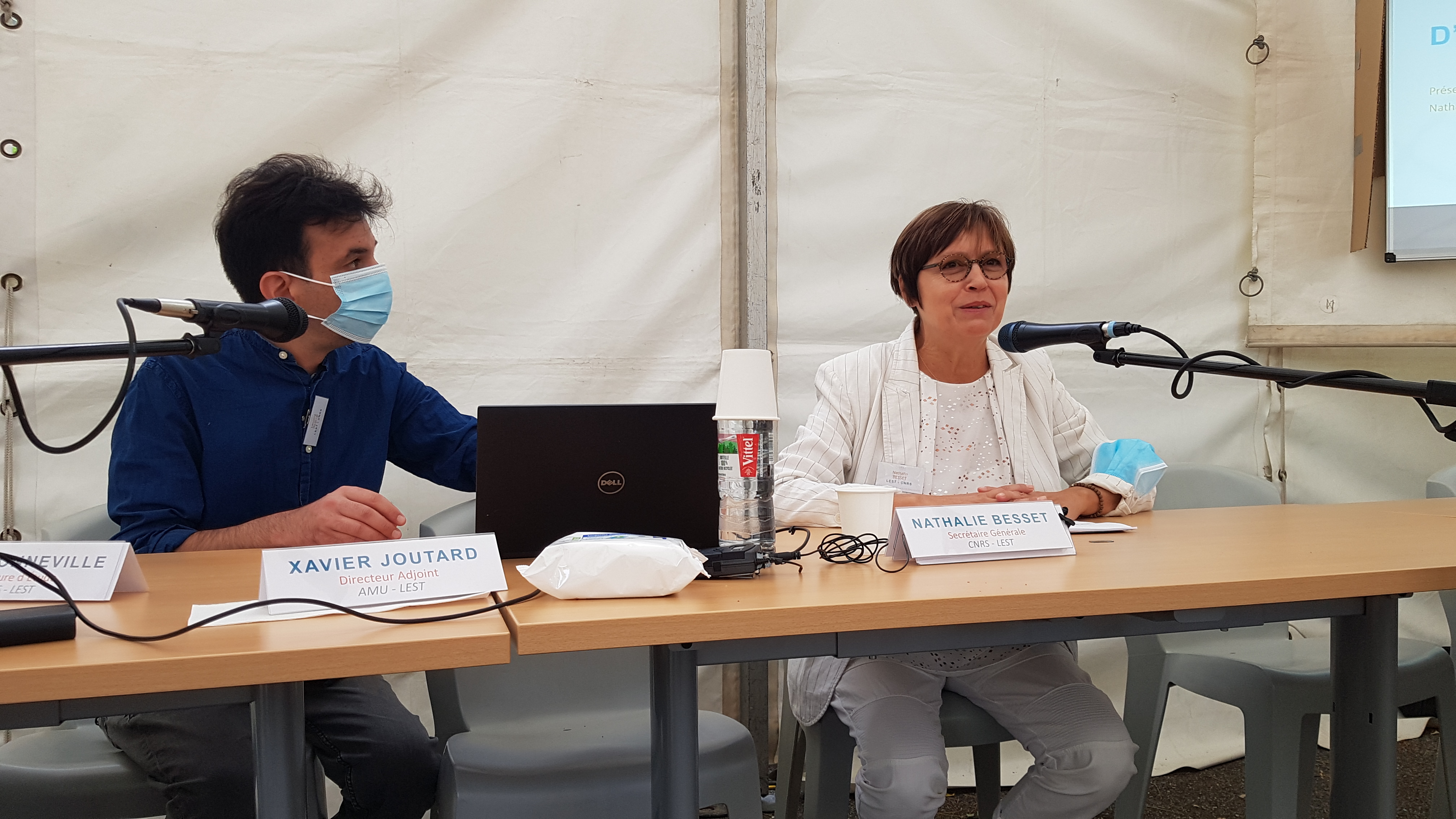 Laurent Giglio, administrateur système et Nathalie Besset, secrétaire générale du LEST