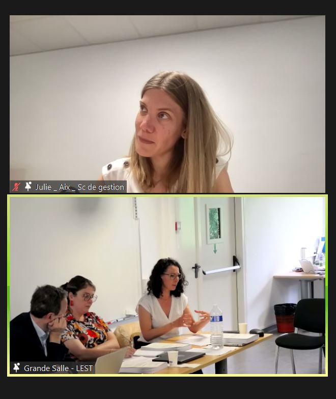 Ce mercredi 17 mai Julie Talbourdet a brillamment soutenu sa thèse en sciences de gestion "Quand plan et dialogue font couple : une approche du changement organisationnel. Le cas de la restructuration d’une direction des ressources humaines en contexte de Groupement Hospitalier de Territoire puis de fusion de 3 hôpitaux publics", sous la direction de Christophe Baret (LEST, AMU).