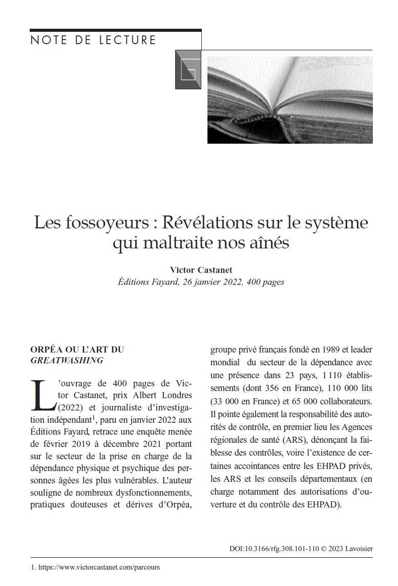 [Compte-rendu] Les fossoyeurs : Révélations sur le système qui maltraite nos aînés - de Victor Castanet (223)