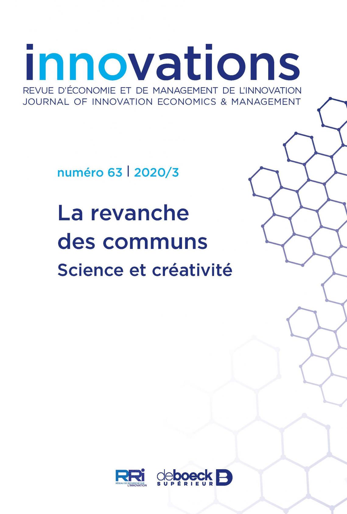 Paraponaris, C et Rohr, A, (2020) « Une analyse de la régulation des communs scientifiques à partir des conventions et des imaginaires linguistiques »,  Revue d’Economie et de Management de l’Innovation, numéro spécial 63 « La revanche des communs. Science et créativité », p. 39-67