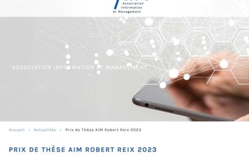 Maxime Malafosse, jeune docteur du LEST en sciences de gestion, a reçu le Prix de thèse Robert Reix 2023 de l'Association Information Management - AIM, destiné à distinguer les meilleurs travaux doctoraux en Systèmes d’Information